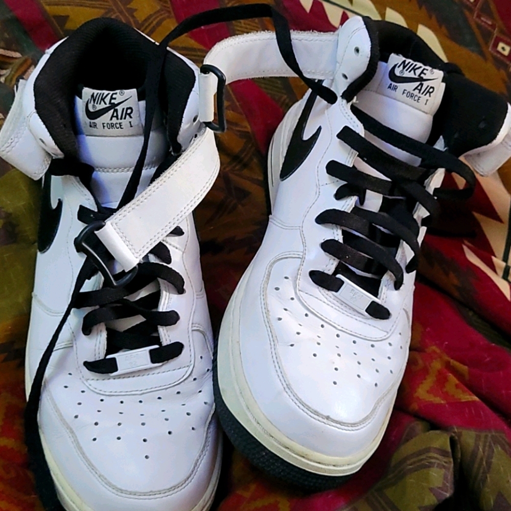 Nike air force 1 high top black and white size 9.5